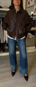 Bomber in ecopelle